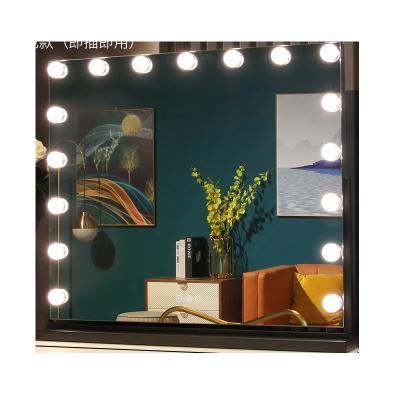 China Ladies Makeup Lamp LED Dressing Table Mirrors Lighted Desktop Rotating Makeup Mirror With Vanity Desk Table Light Makeup Cosmetic Mirror With Le for sale