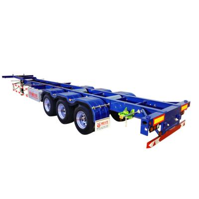 China Flat Skeleton Truck Trailer GFC9401TJZE Safety 40ft Retractable Container Semi Trailer Trucks for sale