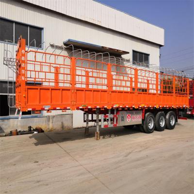 China Chinese Factory Trailer Truck Cargo Gooseneck Barrier Stake Semi Trailer Trucks for sale