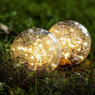 China Modern - Outdoor Lawn Lamp Outdoor Garden Lights Led Glass Ball Outdoor Waterproof Solar Cracked Solar Garden Lights Decorative Lighting for sale