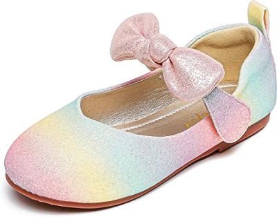 China Good Quality Breathable Children's Princess Wedding Shoes Girl's Flat Princess Dress Shoe for sale