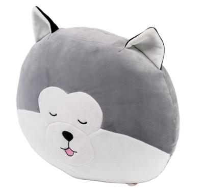 China Customized anti-static cute plush toy sofa dog cushion decorative pillow stuffed plush soft husky pillow for sale