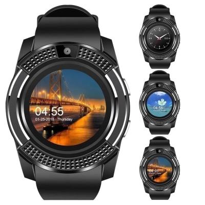 China Waterproof sim card V8 Men's Android Touch Screen Sports Camera Rounded Answer Call Dial Call Smartwatch Heart Rate Fitness Tracker for sale