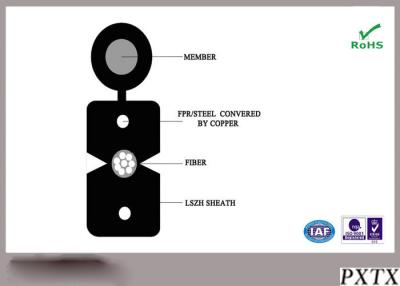 中国 屋外の 12 中心 FTTH 繊維のドロップ・ケーブルの単一モード光ファイバー ケーブル 販売のため