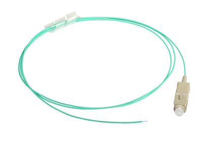 China Blue SC / UPC OM4 LOOSE TUBE 0.9MM Fiber Optic Pigtails LSZH AQUA 1.5M for sale