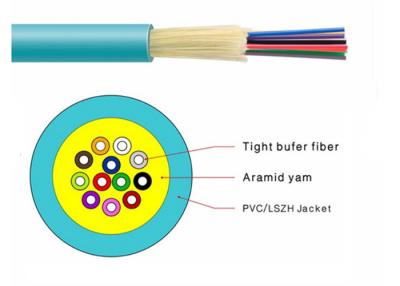 China Cable de distribución de alta velocidad de la fibra óptica del paquete de OM3 12C con la fibra de 0.9m m en venta