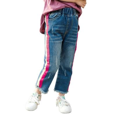 China Breathable Kids Girl 4-13 Years Bottoms Clothes Denim Dressing Pants Kids Girls Jeans Pants for sale