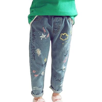 China Breathable 4-13 Years Kids Girl Clothes Denim Clothing Pants Kids Girls Jeans Pants for sale