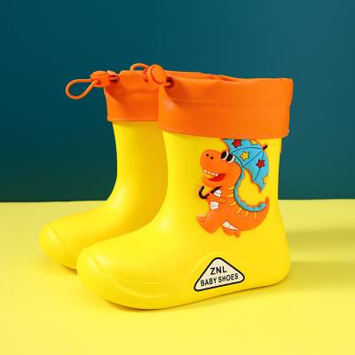 China Fashion Waterproof Children's Shoes EVA Rubber Dinosaur Kids Cartoon Shoes Water Shoes Waterproof Rain Boots Toddler Girls Boys Rain Boots for sale