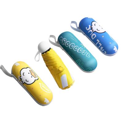 China Auto Proof Small Mini Pocket 5 Logo Prints Capsule Umbrellas Custom Made Modern Cheap Price Wind Times for sale