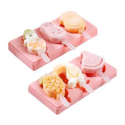 China Sustainable Household DIY Cheap Creative Multi Colors Price Cute Ice Cream Silicone Frozen Molds for sale