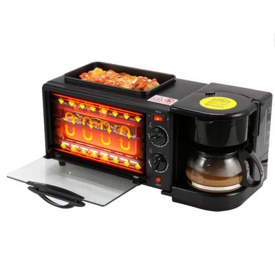 China Wholesale Hotel Mode 3 in 1 Electric Coffee Machine Multi Function Sandwich Bread Toaster Breakfast Maker for sale