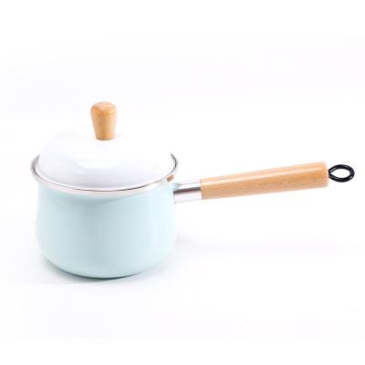 China Sustainable Cheap Price Induction Cooker Stainless Steel Enamel Cooking Milk Soup Pot Sauce Pan for sale