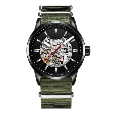 China reloj mecánico esquelético de la prenda impermeable de la vida de los 30m para la correa del zurriago de los hombres/la correa de nylon tejida en venta