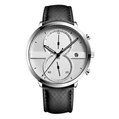 China Reloj 43m m Dia Minimalist Chronograph del cuarzo de la aleación de la correa de cuero en venta