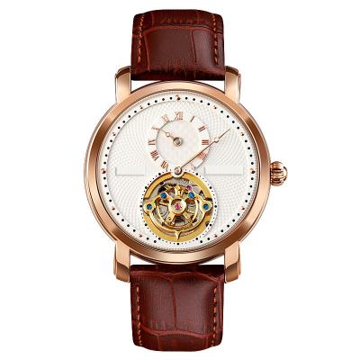 China Reloj esquelético automático rotatorio de la prenda impermeable, un reloj mecánico de Tourbillon de la media aguja en venta