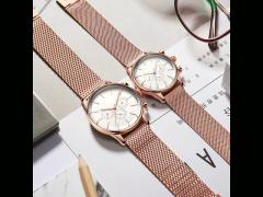 3ATM Waterproof Couple Quartz Watch , 12mm Dial Rose Gold Couple Watch