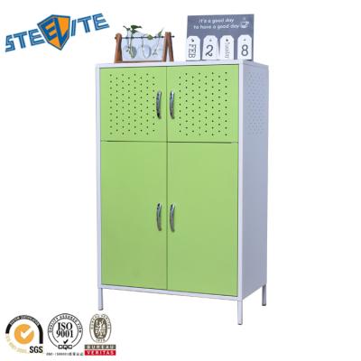 China Wardrobe Powder Coating 4 Door Steel Metal Kids Locker Closet for sale