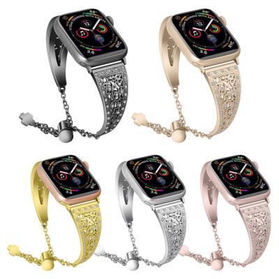 China Bling Decoration 40MM Rhinestone Luxury 42MM Watch Band For Apple Watch 5 4 3 2 1 Metal Wrist Strap Bracelet Strap for sale