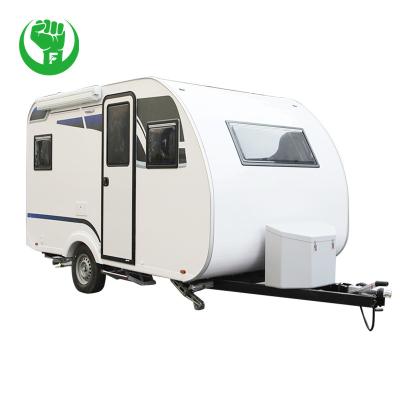 China Travel trailer travel trailer caravan with shower and toilet flat pack caravan for sale Te koop