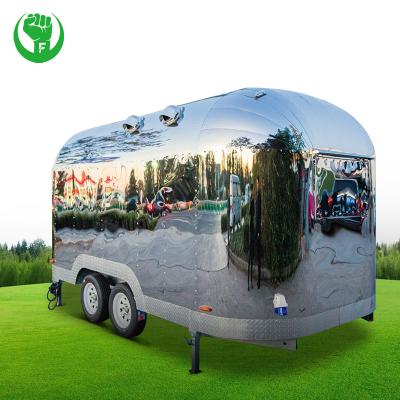 China Easy Operate Food Trailers Show Hot European Standard Refrigerator Luxury Mirror New Food Selling Van Trailer Used for sale