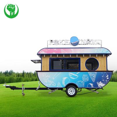 China Vegetable Processing Plant BBQ Trailer Food Trailer For Europe Ice Cream Cart Food Truck Hot Dog Trailer for sale