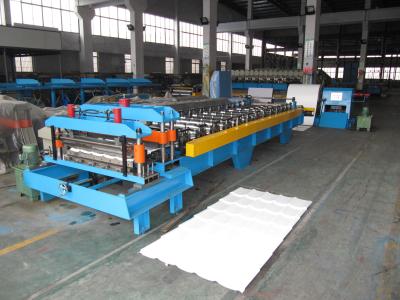 China Step Tile Roll Forming Machine , Glazed Corrugated Roll Forming Machine for sale