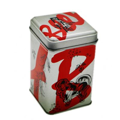 China Square tinplate custom-made direct-selling packaging metal tinplate jar tin tea for sale