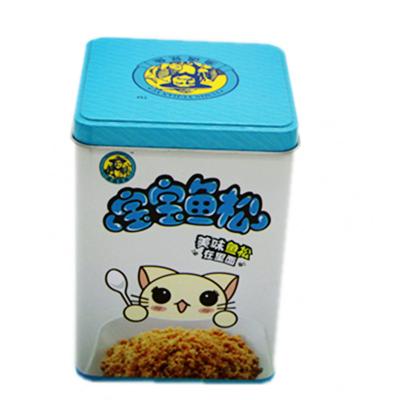 China 2022 Packaging of Children's Food Biscuits Customize Printing Tea Square Shape Container Tin Can for sale