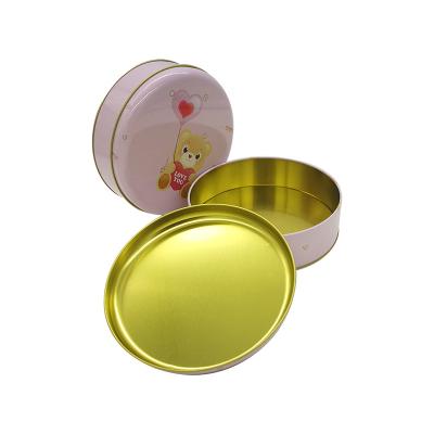 China Factory direct sales spot wholesale round iron box tinplate storage biscuit chocolate packaging iron box for sale