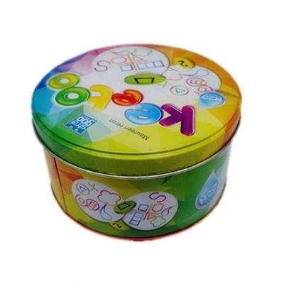 China tin metal type and metal material recipes food grade round metal biscuit cookie tin box for sale