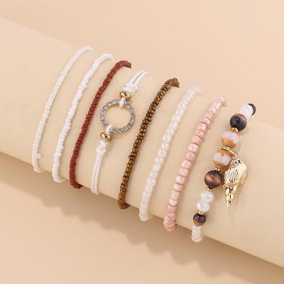 China High Quality Weave Multiple Pull Out Bracelets Accessories Women Jewelry Flower Beaded Bracelet, Bling Charm For Bracelets for sale