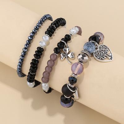 China High quality bead 4 Bracelets Watch Set and tree of life bracelet love glass tree of life, heart bead bracelets for sale