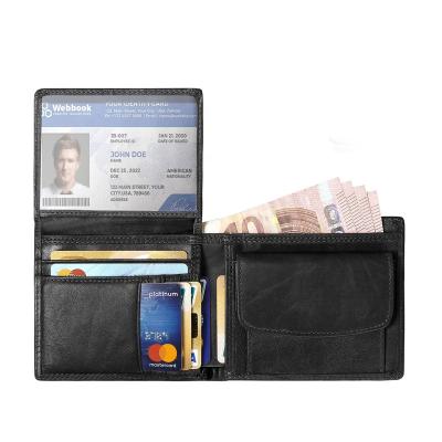 China RFID RFID-Protected 2 ID Two Way Window Of Mens Leather Wallet for sale