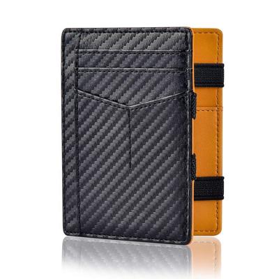 China New Carbon Fiber RFID Slim Credit Card Holder Magic Wallet RFID Coin Purse for sale