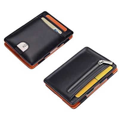 China RFID Personalized Imprint LOGO Unisex Wallet Magic Zipper Coin Wallet for sale