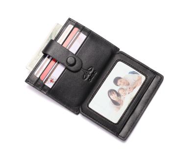 China Fashion factory price card holder genuine leather rfid blocking slim credit card holder for sale