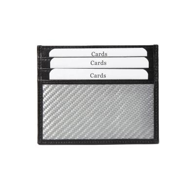 China Slim Fashion RFID Carbon Fiber Card Holder Credit Card Leather Package for sale