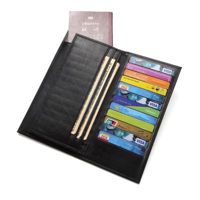 China Vintage Custom Design Businessmen RFID Blocking Leather Travel Wallet Passport Holder for sale