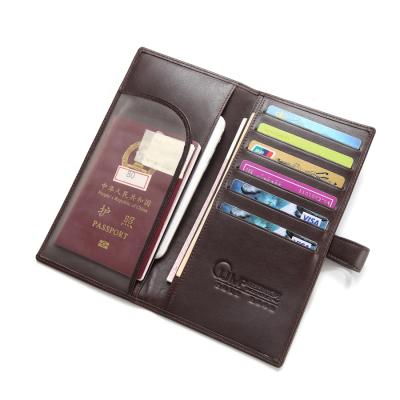 China Fashion Factory Direct Selling Genuine Leather Travel Rfid Blocking Passport Holder for sale