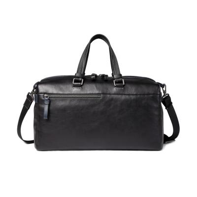 China Fashion Factory Price Black Sports Gym Travel Top Genuine Leather Custom Duffel Bag for sale