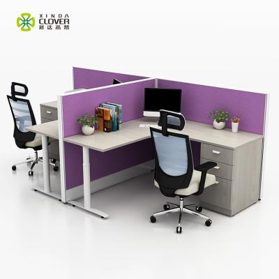 China Combinations Office Workstation Price 2 Person T Shape Cupboards Office Workstation for sale