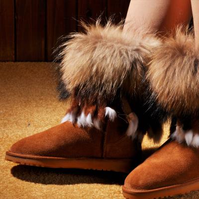 China Custom Classic Winter Round Top 100 Fur Australia Warm Genuine Leather Sheepskin Boots Snow Ankle Coating Wool For Women Pink Fashion for sale