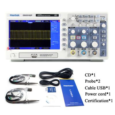 China Teaching Oscilloscope Hantek DSO5102P 100MHz 1GS/s Multiple Automatic Measurement USB Host 2 Channel Price Digital Storage Oscilloscope for sale