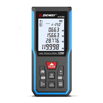 China Laser Distacne Measure SNDWAY H-D120A 120m Area Volume Measurement Pythagorean Angle Work Handheld Digital Range Finder Laser Range Finder for sale