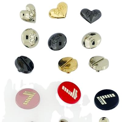 China Luggage Fashion Metal Accessories Supplier Custom Engraved Small Metal Heart Shape Studs For Bags for sale