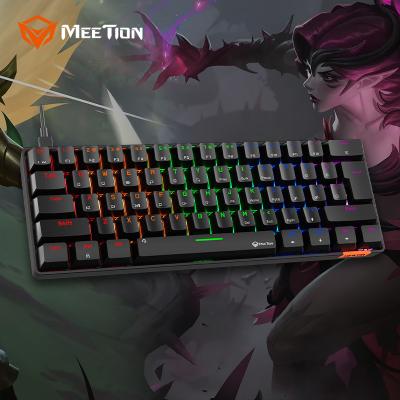 China PBT+ABS MeeTion MK005 Hotswap 60 Custom Mini 61 Keys 60% Backlit Gaming RGB Mechanical Keyboard For Computer for sale