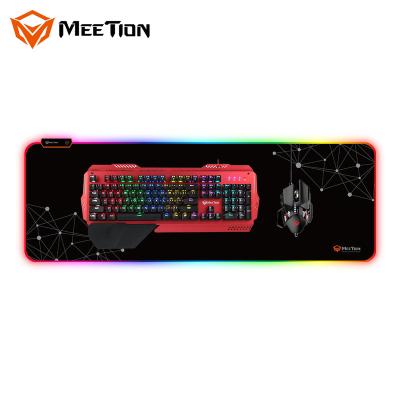 China MeeTion PD121 Non Slip Led Backlight Led RGB Backlit Xxl Large Natural Rubber Gaming Keyboard Mouse Play Mouse Pad for sale