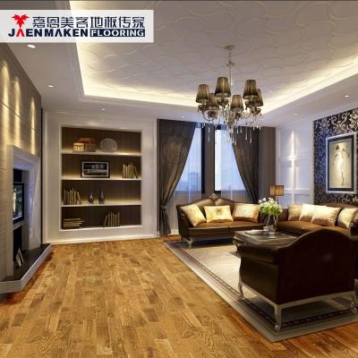 China Factory Wholesale 18mm Thickness Hardwood Flooring Panel Modern European Oak Smooth / Brushed Solid Waterproof Wood Flooring for sale