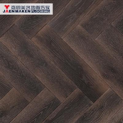 China JAENMAKEN 14/3x90 mm Modern Cheap Herringbone Oak Engineered Plank Wood Flooring for sale